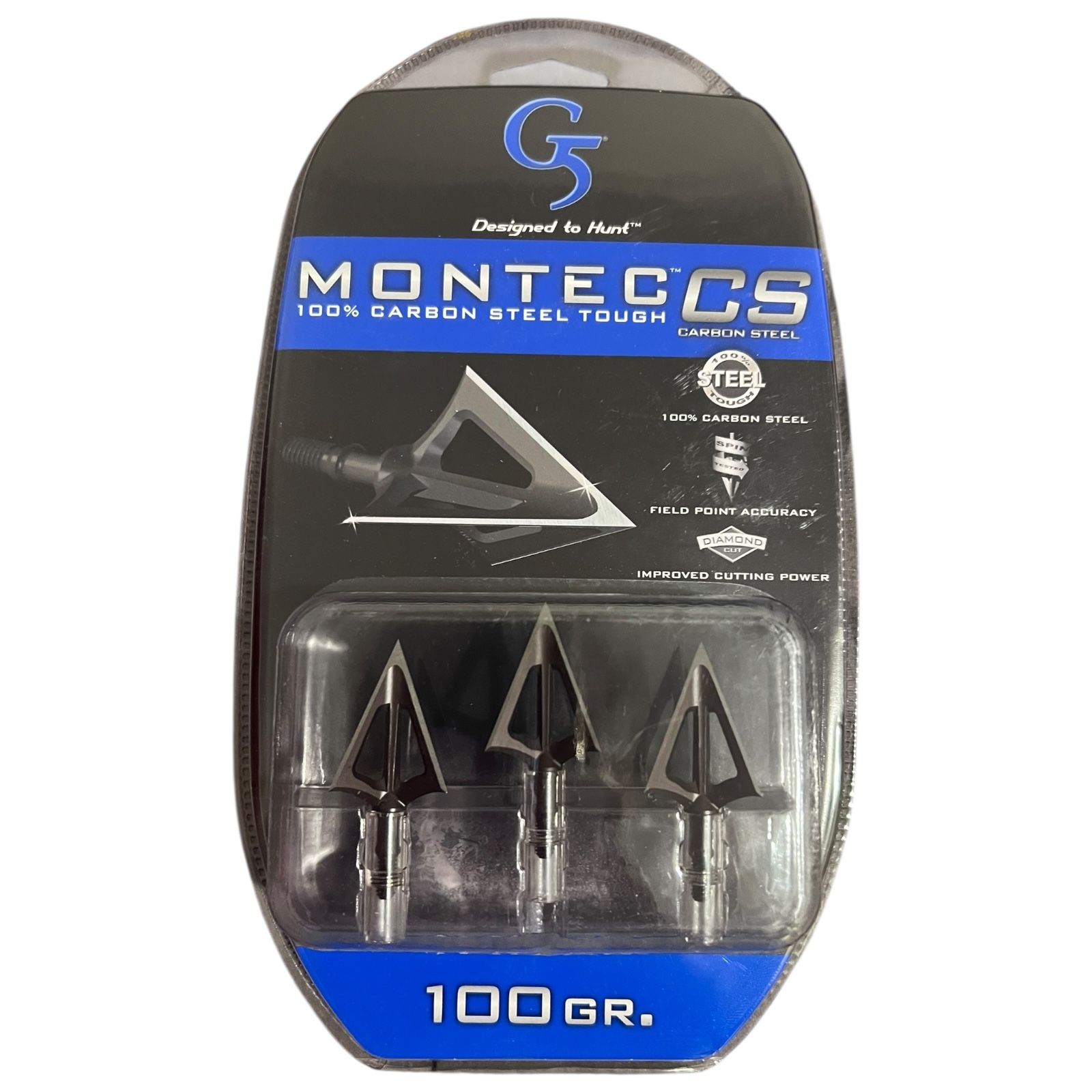 G5 Montec CS Fixed Blade Carbon Steel Broadhead 100 Grain 3 Pack Model# 113