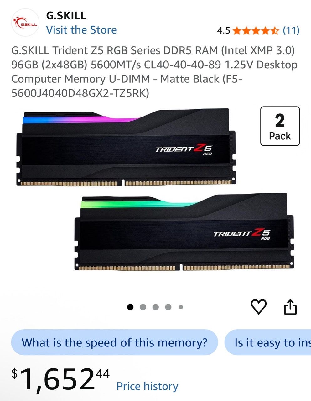 96Gb DDR5 ram for Sale in Bakersfield, CA - OfferUp