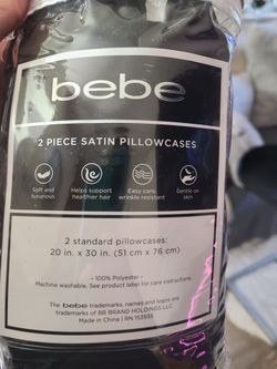 Bebe 2-Piece Satin Pillowcases Standard Black