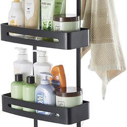 Over-the-Door Shower Caddy with Baskets and Towel Bar