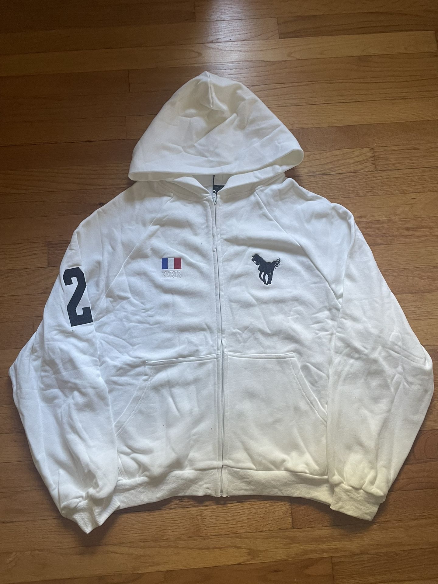 Balenciaga Polo White Zip Up Hoodie