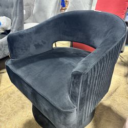 360 Degree Swivel Accent Chair, Modern Comfy Velvet Round Barrel Chair