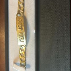 14k Solid Yellow Gold Flat Link Bracelet