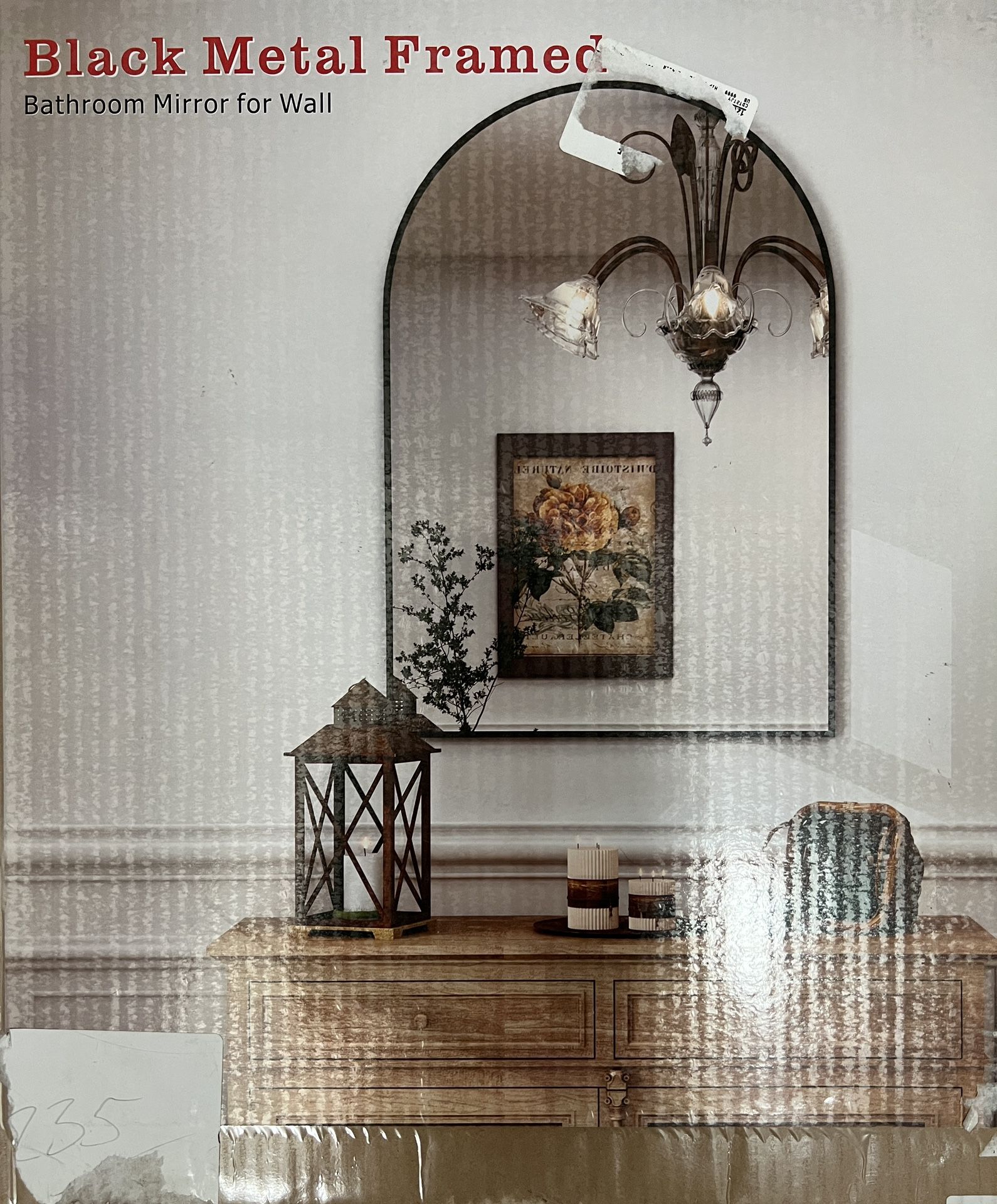 Black Framed Arched Vanity Mirror