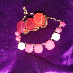 Stylish Holiday Colored Bracelet & Necklace