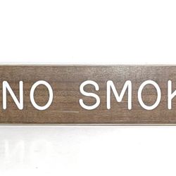 Vintage “No Smoking”  Wood Style Finish wall sign 