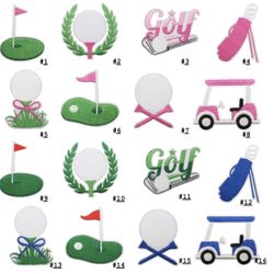 YOU PICK GOLF Caddie Cart Club Tee 3in Embroidered Iron-on Patch