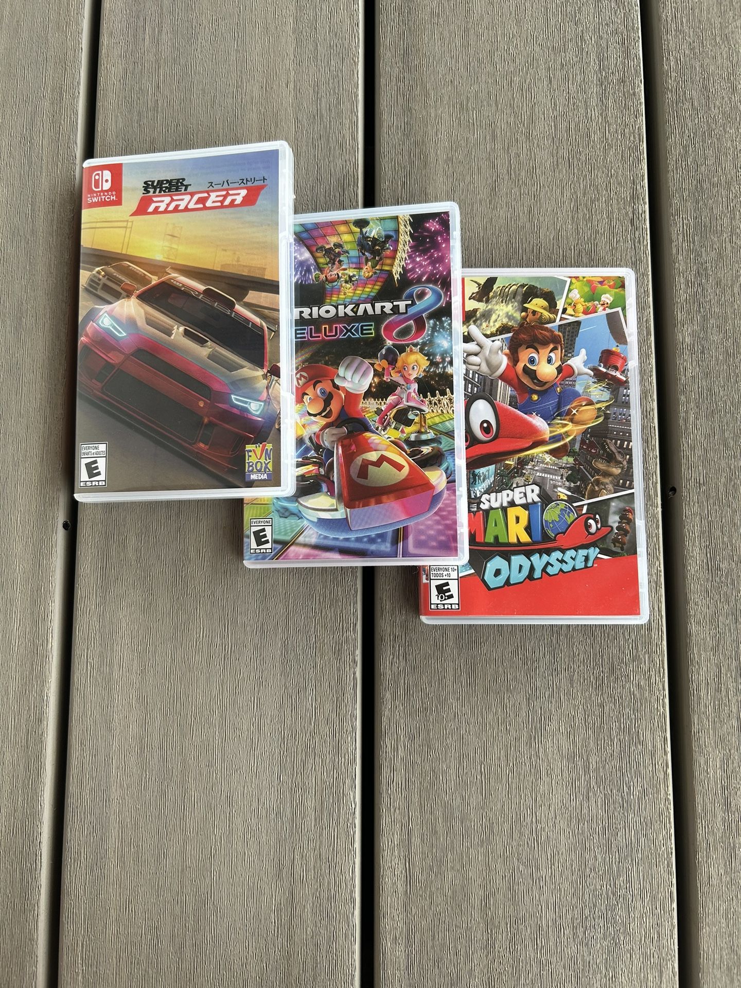 Super Mario Odyssey, Mario Kart 8 Deluxe, Super Street Racer All For Nintendo Switch