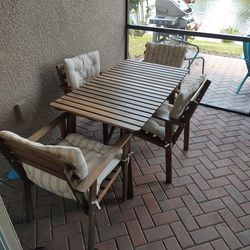 Teak Table And 4 Chairs 