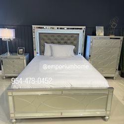 Platinum LED QUEEN 3 Piece Bedroom Set 🔥FINANCING AVAILABLE 