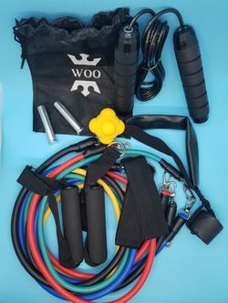 Fitness Resistance Bands Jump rope and Reaction Ball Set