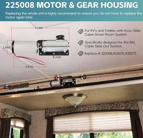 225008 RV Slide Out Moto...and R25075 RV Slide Motor