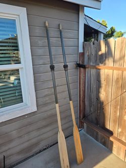 Wooden boat oars paddles