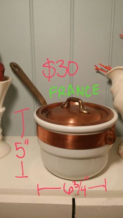 French ceramic Small copper pot