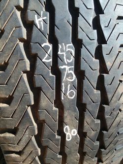 LT245 75 16 good truck tire on 8bolt rim