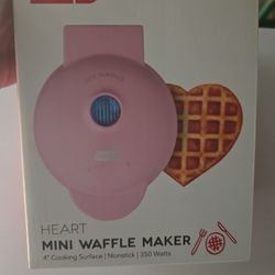 Heart Mini Waffle Maker. Never Used. 