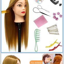 26"-28" Light Auburn Hair Mannequin Head Practicing Braiding