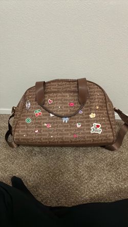 Juicy Couture Brown Logo Duffle Bag with Charms