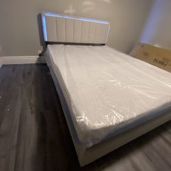 Led Light Queen Size Beds with mattress included