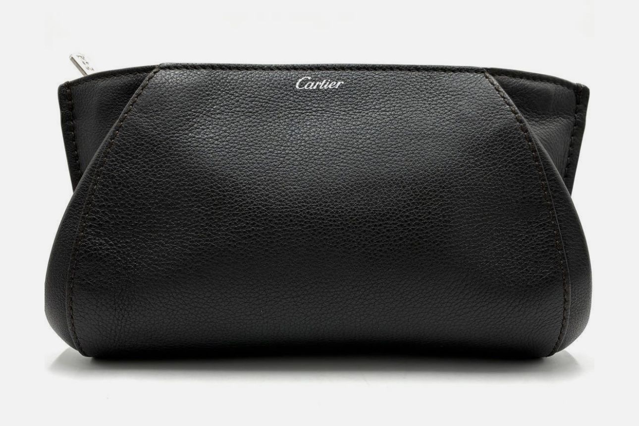 Cartier Black Leather Clutch Bag
