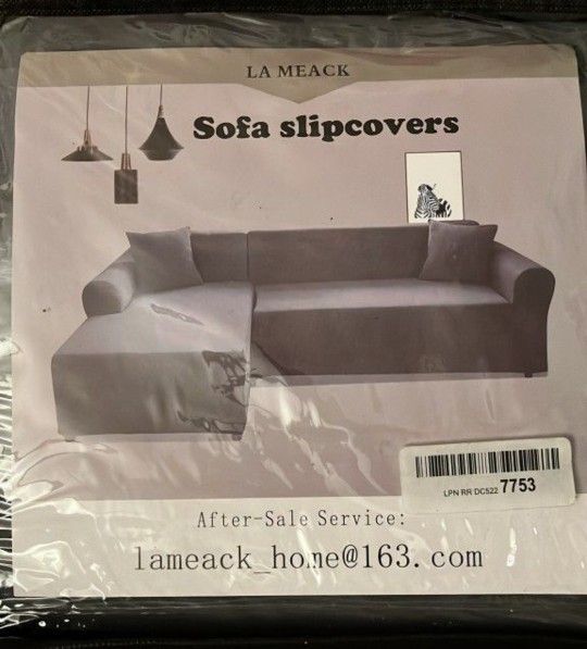La Meack sectional sofa covers super stretch l-shape couch covers whit 2 pillowcases washable slips covers for dogs, cats, pets, kids,