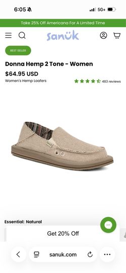 Tan sanuk women’s shoe size 9
