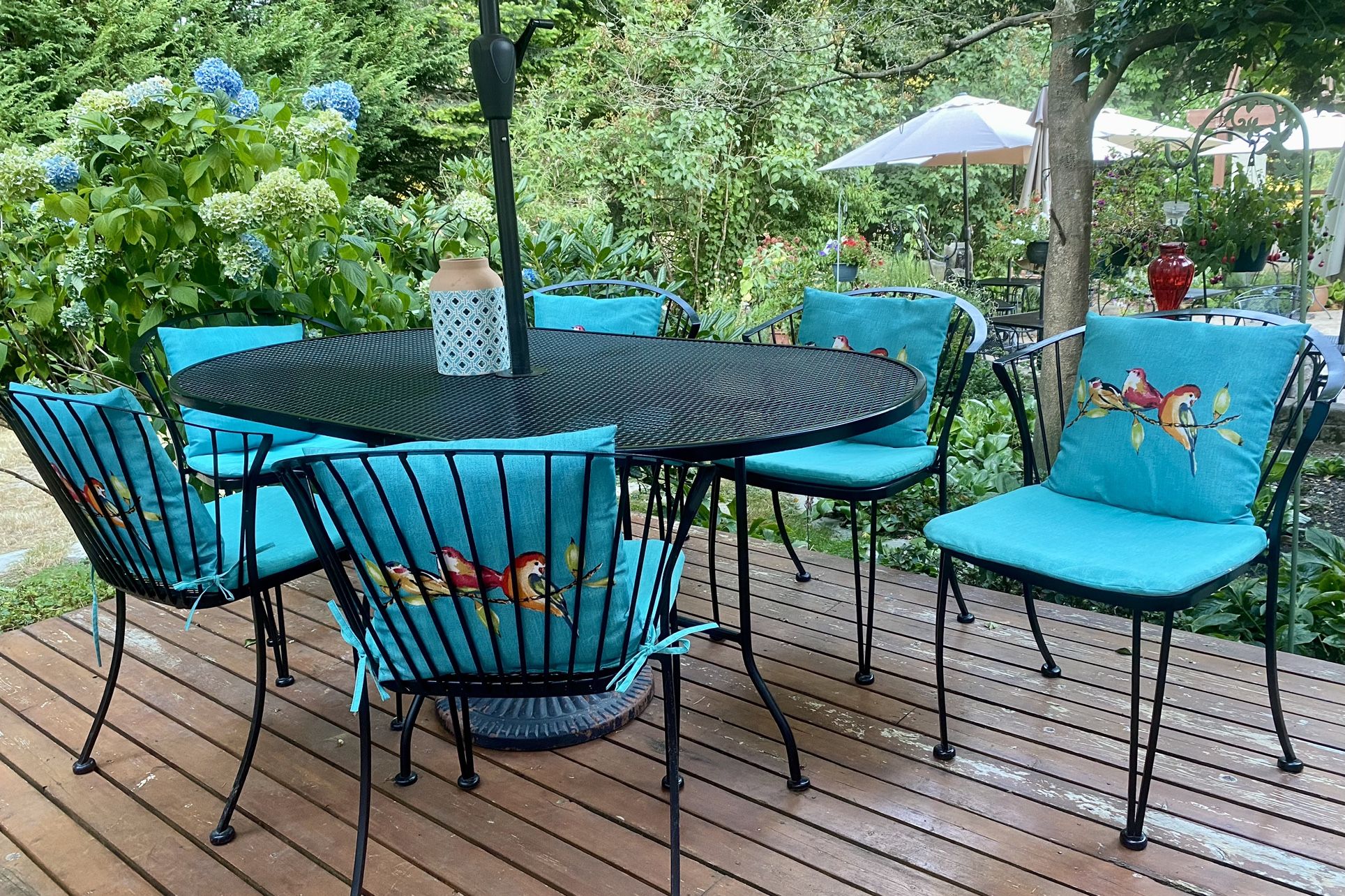 Turquoise Indoor Outdoor Set Bird Pillows seat cushions terracotta candle lamp for Sale in Woodinville WA OfferUp