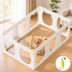 Brand New Clear Acrylic Dog Playpen 24”H 10 Panels – Indoor Puppy/Cat Fence with Door, White