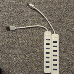 Lot Of 2 Orico 8 Port White USB 3.0