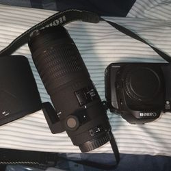 Canon D10 Digital 35mm Camera With Sigma 180mm Pro Lense