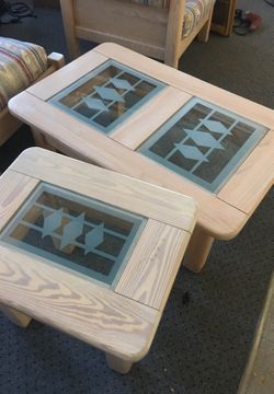 Solid wood southwestern coffee table and end table