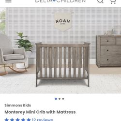 Simmons Kids Monterey Mini Crib with Mattress