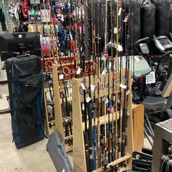 New And Used Fishing Section (Poles, Reels, Bait, Tackle Boxes, Clothing, More) PRICES VARY 
