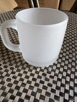 Unused Frosted Glass Coffee Mugs - Bulk available - $1 each