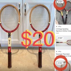 $20 Set Vintage of Wooden Spalding Award Tennis Rackets in great condition