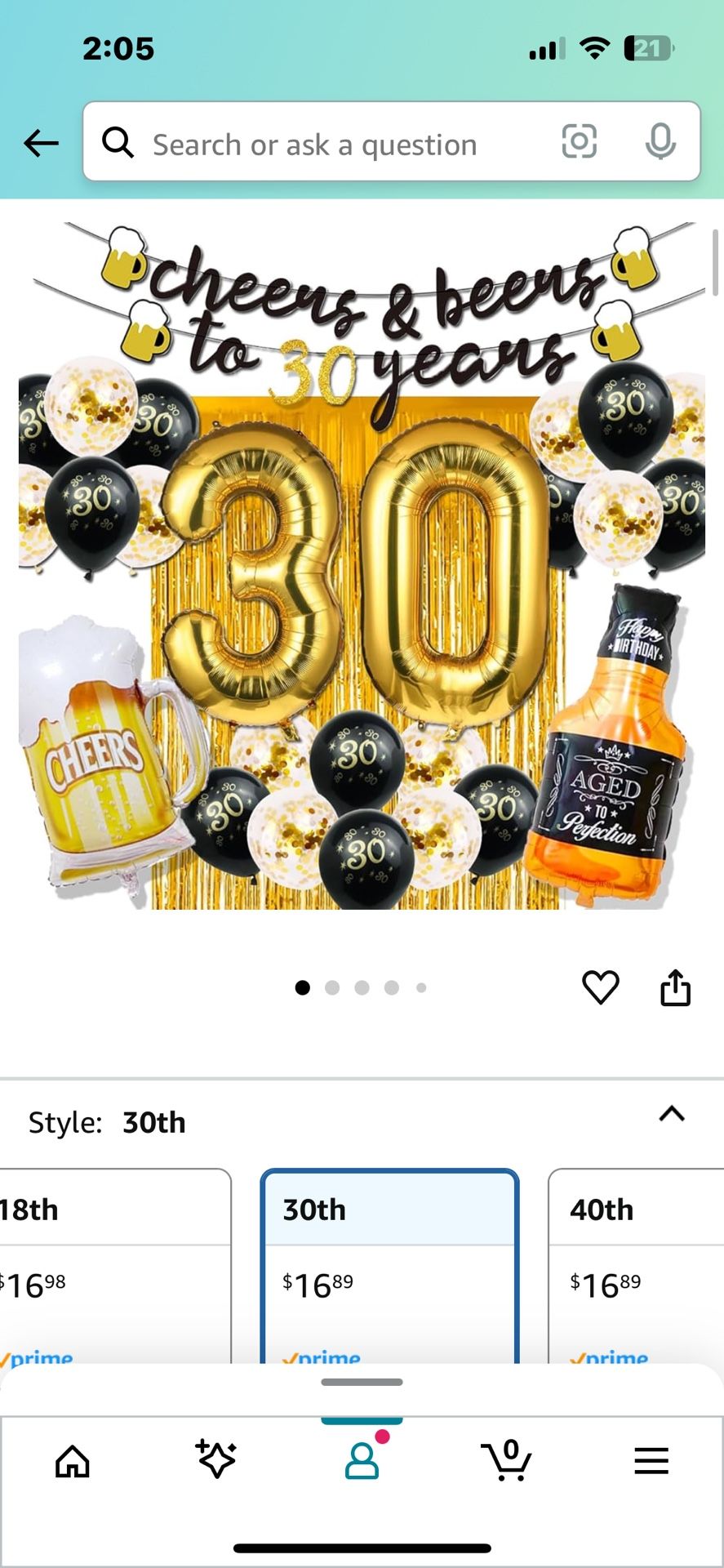 30th Bday decorations Set