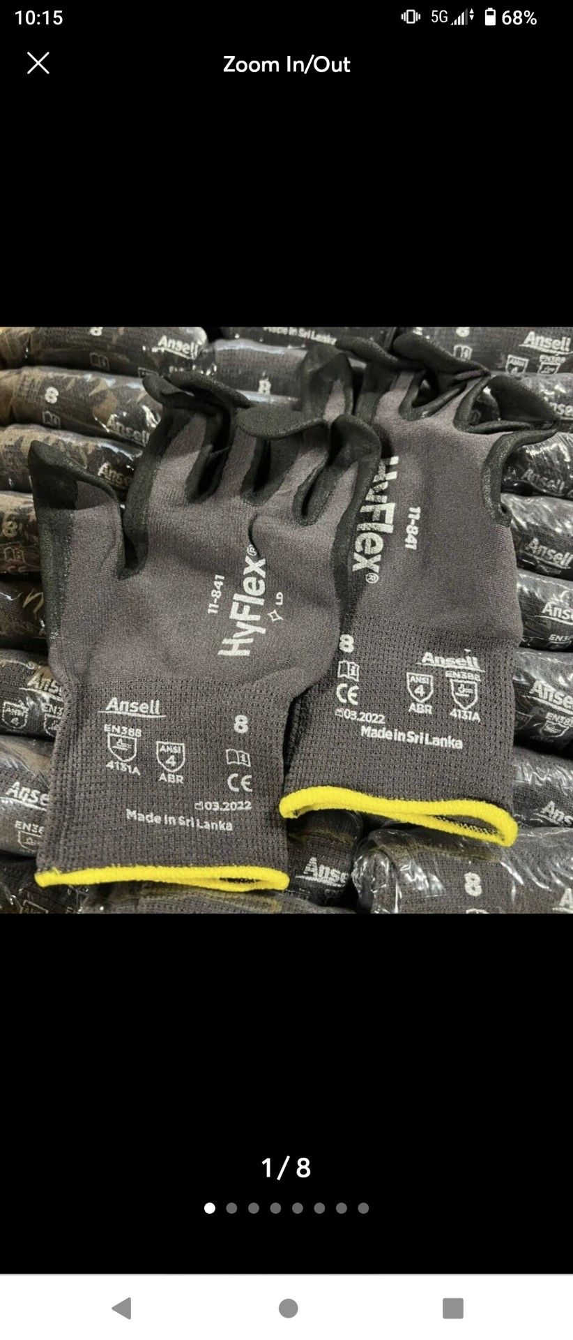 Lots Of Hyflex By Ansell Safety Gloves - 185 Pairs - Assorted Sizes And Colors