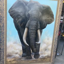 Jim Gregory (20th Century): Giclee Print of an Elephant