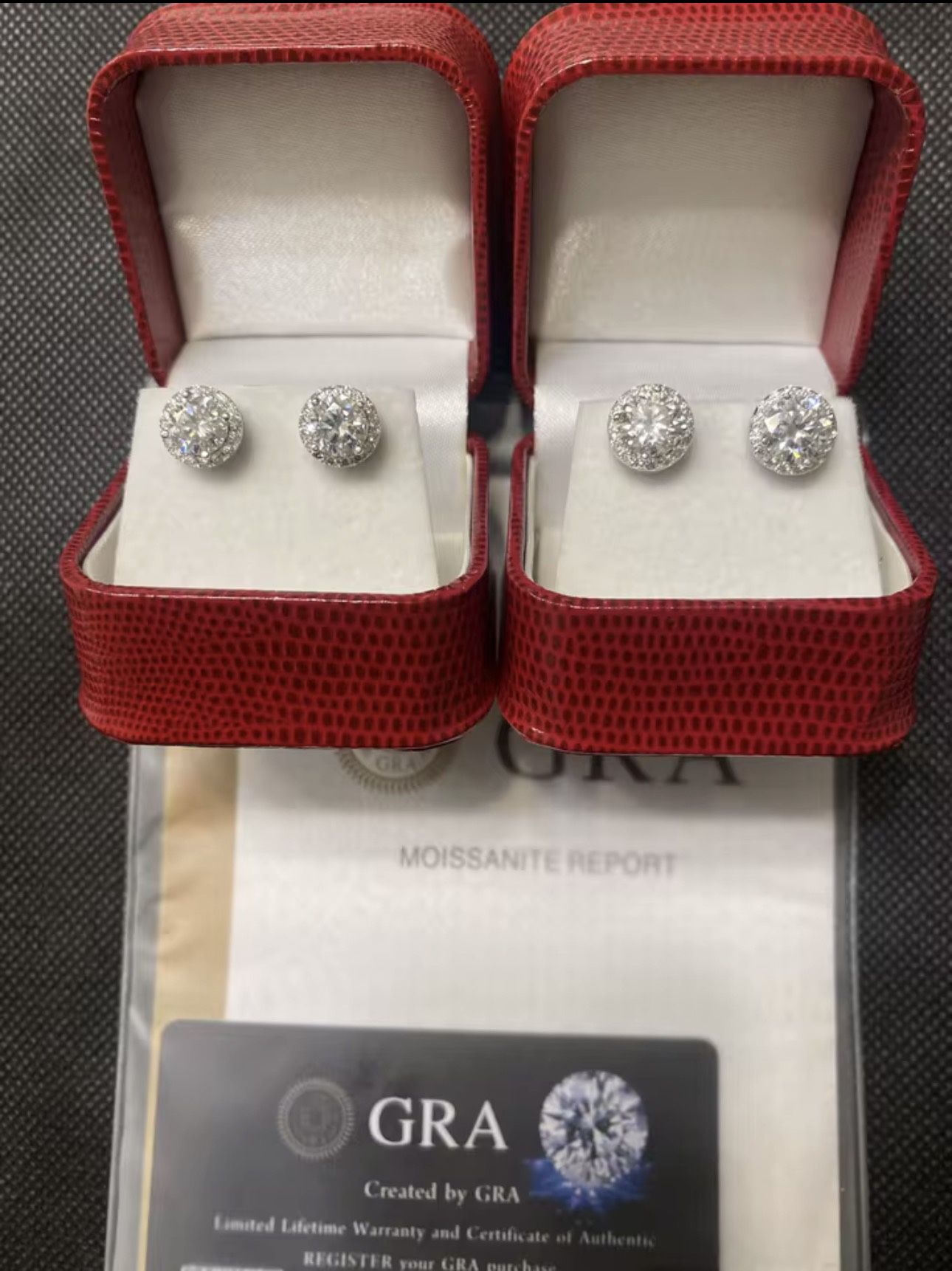 Mossanite Earings Custom Size