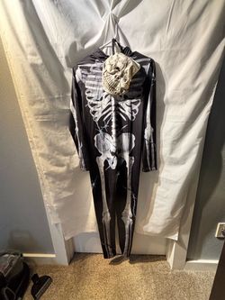 Tween Skeleton Skin‑Suit Costume w/ Mask – Worn Once – Smoke‑Free Home