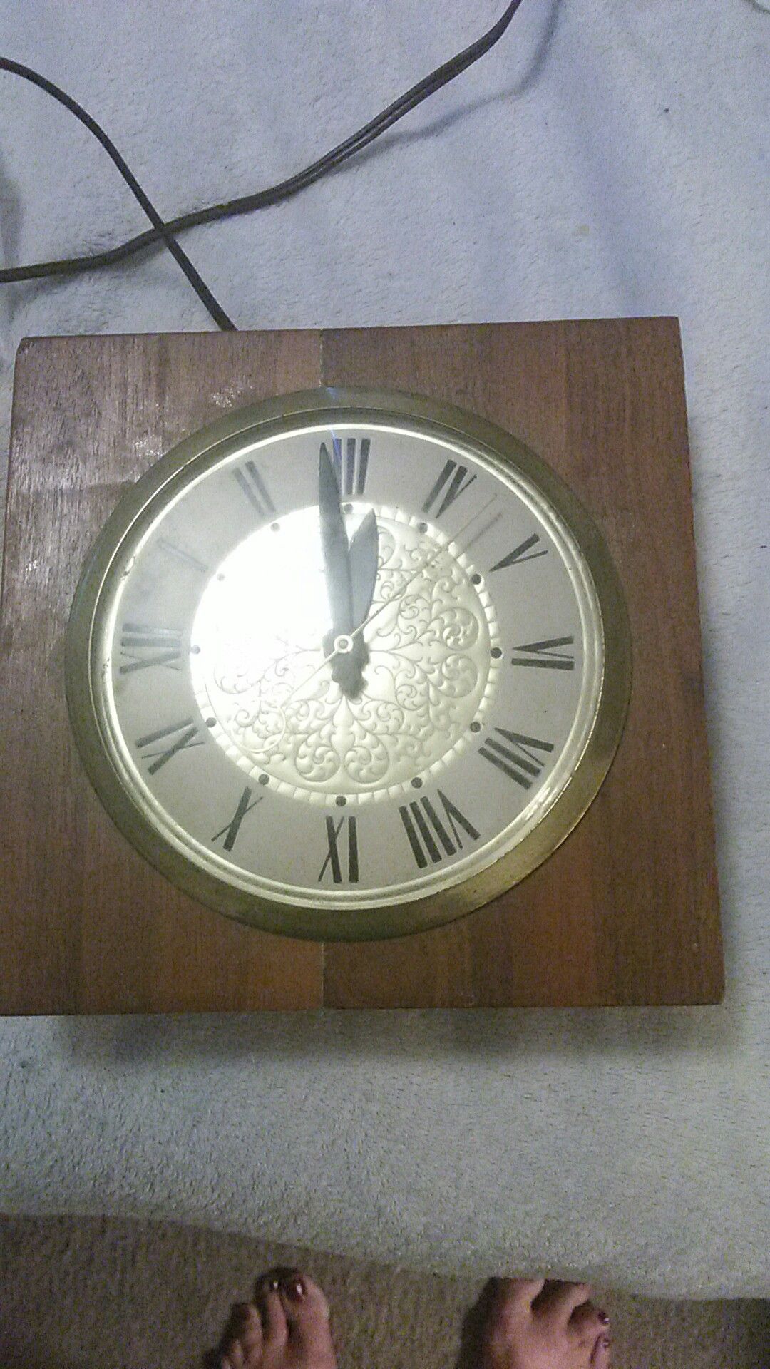 Antique wall clock. Unique, self adjusting time . Must see to appreciate