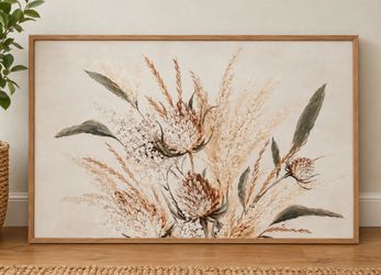 Large Neutral Floral Wall Art