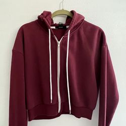 Forever 21 Cropped Zip up Hoodie
