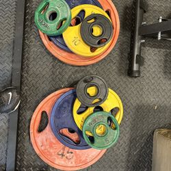 Plate Weights Set (Rubber Coated) With Bar 