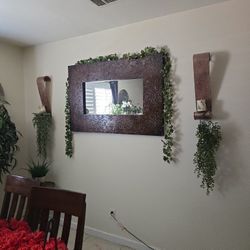 Big Mirror And Side Candle Holders 