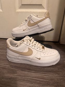 Nike Beige and Gold Air Force 1s