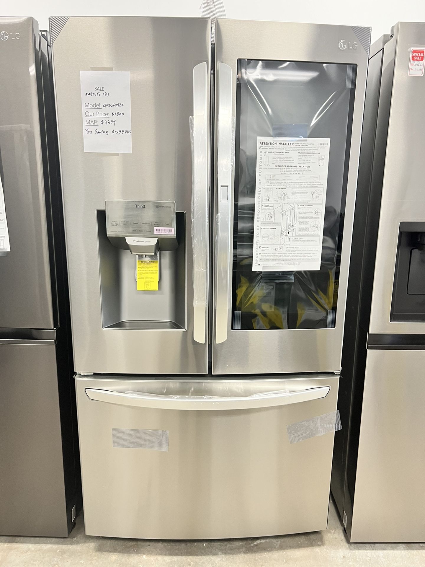 LG LFXS26596S Unused 36” Refrige
