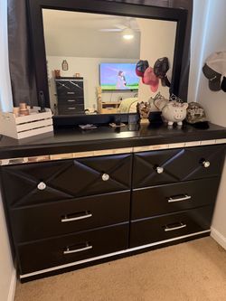 Black Dresser with diomonds