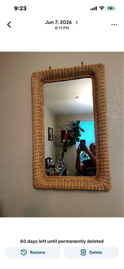Wicker framed  mirror