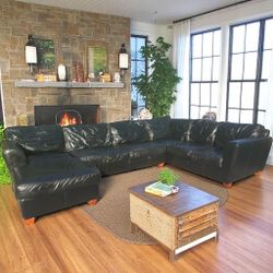 FREE DELIVERY 🚚 Bauhaus Genuine Leather Sectional